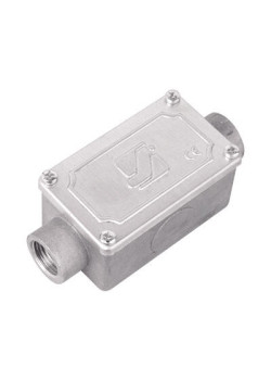 Коробка протяжная алюминиевая, 2 ввода 180°, М25х1,5 ,IP55, 118х51х42мм