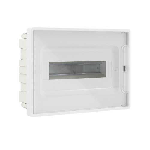 Щиток 12 мод встраиваемый Фрейм (FRAME), белый, с прозрачной дверцей, с 2 шинами  PEN на 6 и 8 отв.