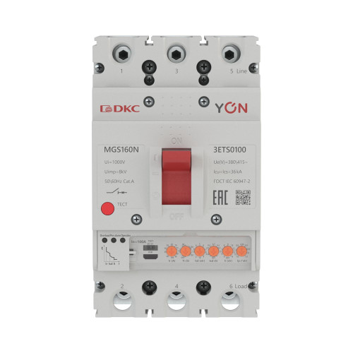 Авт. выкл. YON MGS160N 3P 40-100A 36kA с электронным расцепителем ETS