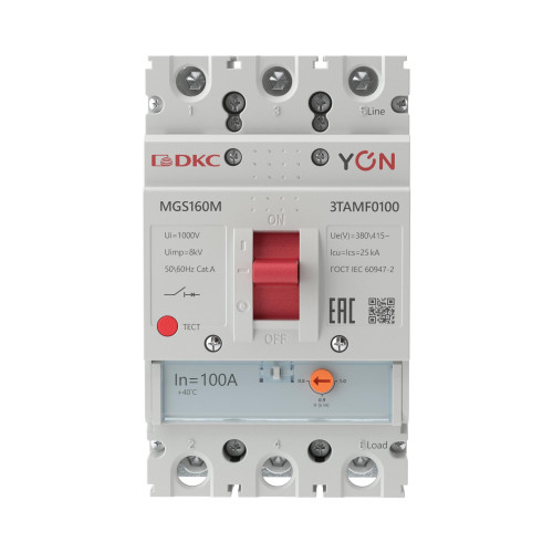 Авт. выкл. YON MGS160 3P 80-100A 25kA