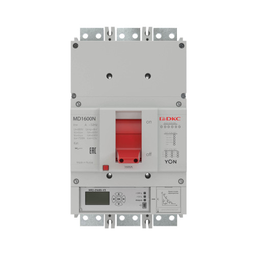 Авт. выкл. YON MD1600N-MR2 3P 1600А 50kA Ir 0.4…1xIn Isd 1.5…10xIn