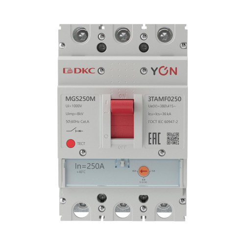 Авт. выкл. YON MGS250 3P 200-250A 25kA