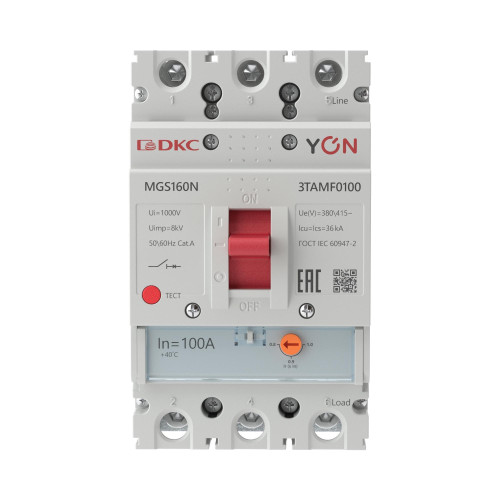 Авт. выкл. YON MGS160 3P 80-100A 36kA