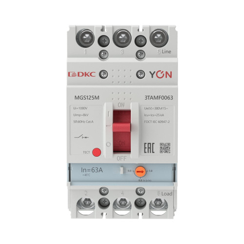 Авт. выкл. YON MGS125 3P 50,4-63A 25kA