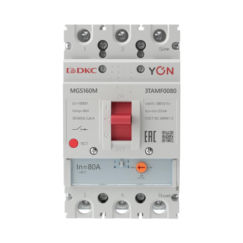 Авт. выкл. YON MGS160 3P 64-80A 25kA