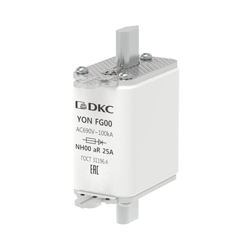 Предохранитель YON ножевого типа FG00 25А 690V характеристика aR