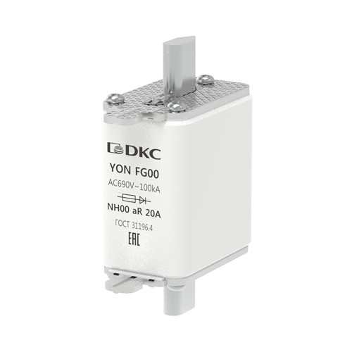 Предохранитель YON ножевого типа FG00 20А 690V характеристика aR