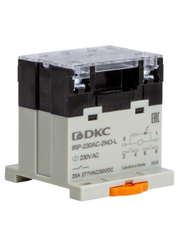 Реле силовое промышленное, 2NO, ком. ток 25А, AgSnO2, напряжение 115V AC, опция: светодиод