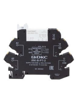 Реле интерфейсное, 1CO, ком. ток 6А, AgSnO2, напряжение 24V AC/DC, push-in клеммы.