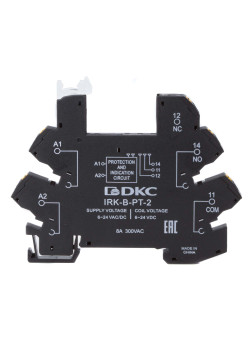 Колодка ультратонкая для реле серии RIS, вх. напр. 6-24V AC/DC, push-in клеммы