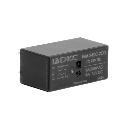 Реле миниатюрное низкопрофильное, 1CO, ком. ток 16А, AgSnO2, напряжение 24V AC