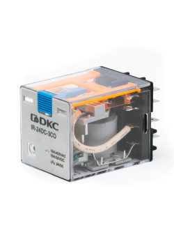 Реле миниатюрное силовое, 3CO, ком. ток 16А, AgSnO2, напряжение 12V DC, опция: тест-кнопка+светодиод+защитный диод