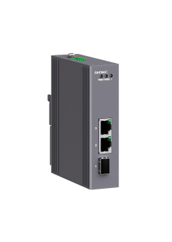 Промышленный медиаконвертер, 3-х портовый, 1х100Base-X SFP слот,2х10/100Base-T(X) портов RJ45, 12-48В DC/18-30В AC, с резервированием