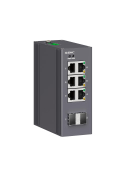 Промышленный неуправляемый коммутатор, 2×100Base-X, SFP слотов: 6×10/100Base-T(X) портов RJ45,  12-48В DC/18-30В AC, с резервированием