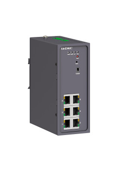 Промышленный управляемый коммутатор, 6×10/100Base-T(X) портов RJ45,консольный порт Mini USB, 24-48В DC (18-72В DC), с резервированием