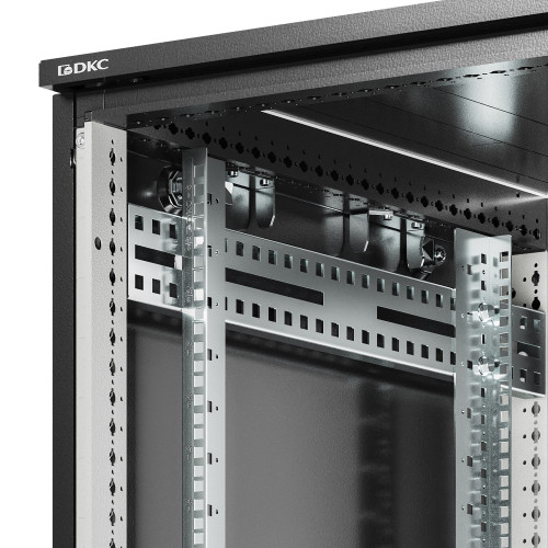 Шкаф напольный разобранный 19'' IT-CQE-N 47U 800x1000мм, крыша с вырубкой, дверь стекло и двойная сплошная металл, двойные боковые панели, черный RAL9005