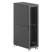 Шкаф напольный разобранный 19'' IT-CQE-N 42U 800x1200мм, крыша с вырубкой, дверь перф. и двойная перф., двойные боковые панели, черный RAL9005