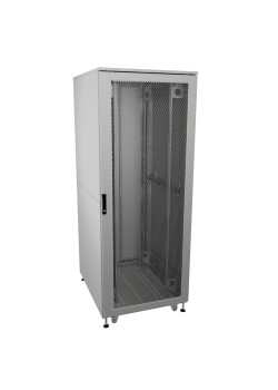 Шкаф напольный разобранный 19'' IT-CQE-N 24U 600x1000мм, крыша с вырубкой, дверь перф. и перф., одинарные боковые панели, серый RAL7035