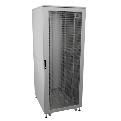 Шкаф напольный разобранный 19'' IT-CQE-N 24U 600x1000мм, крыша с вырубкой, дверь перф. и перф., одинарные боковые панели, серый RAL7035