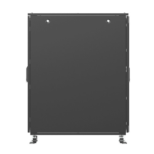 Шкаф напольный разобранный 19'' IT-CQE-N 24U 600x600мм, крыша с вырубкой, сплошная металл и сплошная металл, одинарные боковые панели, черный RAL9005