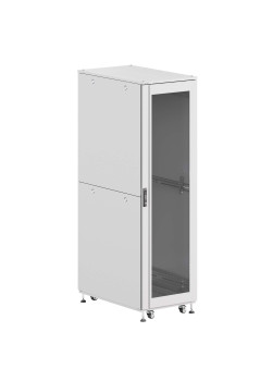 Шкаф напольный разобранный 19'' IT-CQE-N 42U 800x1000мм, крыша с вырубкой, дверь стекло и двойная сплошная металл, двойные боковые панели, серый RAL7035