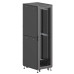 Шкаф напольный разобранный 19'' IT-CQE-N 42U 600x600мм, крыша с вырубкой, дверь перф. и перф., двойные боковые панели, черный RAL9005