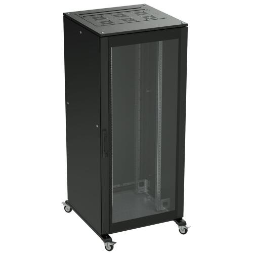 Шкаф разобранный напольный 19'' IT-CQE 47U 800х2200х1000, двери стекло/сплошная, RAL9005