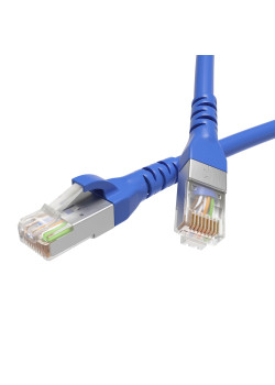 Патч-корд экранированный CAT5E F/UTP 4х2, LSZH, синий, 2.0м