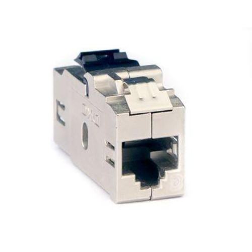 Модуль  Кейстоун (Keystone) RJ45 CAT6 проходной экранированный(STP) серебристый(форм-фактор МС)