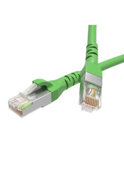 Патч-корд экранированный CAT5E F/UTP 4х2, LSZH, зелёный, 2.0м