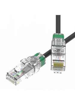 Патч-корд неэкранированный SLIM CAT6A U/UTP 4х2, 28 AWG, LSZH, чёрный, 2м