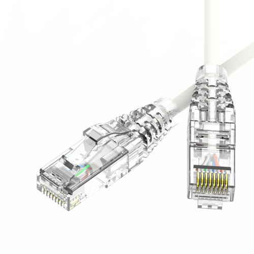 Патч-корд неэкранированный SLIM CAT6 U/UTP 4х2, 28 AWG, LSZH, белый, 5м