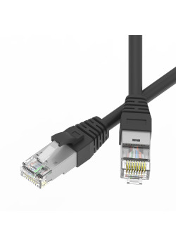 Патч-корд экранированный SLIM CAT6A S/FTP 4х2, 28 AWG, LSZH, чёрный, 1,5м