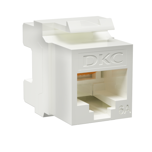 Модуль Кейстоун (Keystone) RJ45 CAT 6А неэкранированный (UTP), 180 градусов, белый