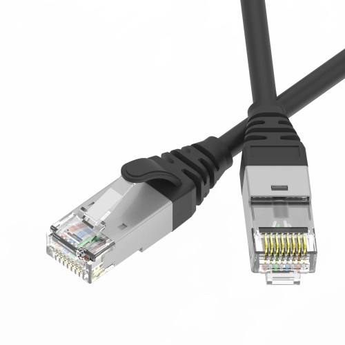 Патч-корд экранированный Ultra SLIM CAT6A S/FTP 4х2, 30 AWG, LSZH, чёрный, 2м