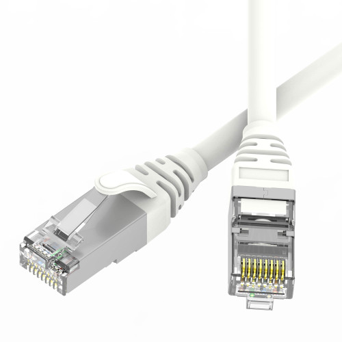 Патч-корд экранированный SLIM CAT6 U/FTP 4х2, 28 AWG, LSZH, белый, 3м