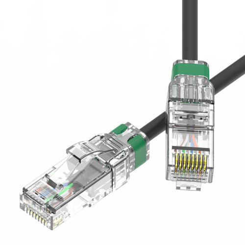 Патч-корд неэкранированный SLIM CAT6A U/UTP 4х2, 28 AWG, LSZH, чёрный, 3м