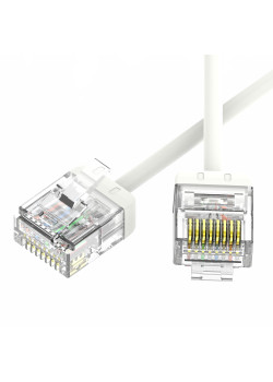 Патч-корд неэкранированный Ultra SLIM CAT6 U/UTP 4х2, 32 AWG, LSZH, белый, 2,1м