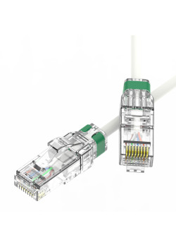 Патч-корд неэкранированный SLIM CAT6A U/UTP 4х2, 28 AWG, LSZH, белый, 2м