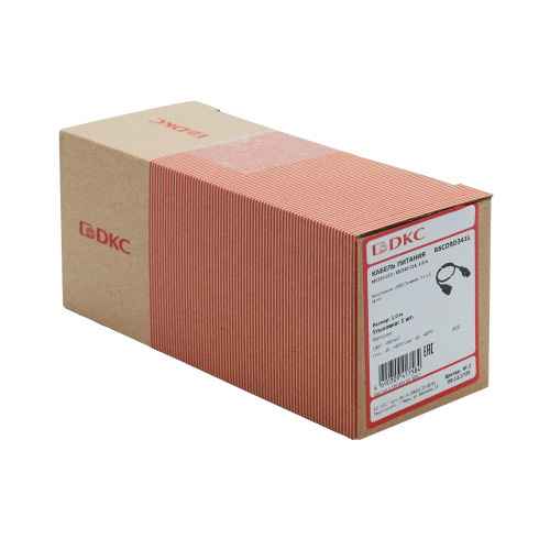 Кабель питания DKC, IEC320 C13 - IEC320 C14, 1,0м, 3х1,5мм