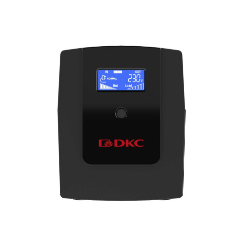 Линейно-интерактивный ИБП ДКС серии Инфо Элсиди (Info LCD), 1200 ВА/720 Вт, 1/1, 4xIEC C13, USB + RJ45, LCD, 2x7Aч