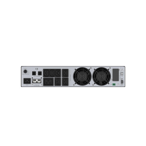 Онлайн ИБП ДКС серии Смолл Рэкмаунт (Small Rackmount), 3000 ВА/2700 Вт, 1/1, 6xIEC C13, 1хIEC C19, EPO, USB, RS-232, Rack 2U, з/у 6А, без АКБ