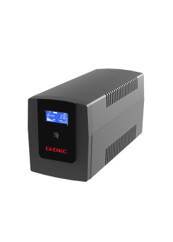 Линейно-интерактивный ИБП ДКС серии Инфо Элсиди (Info LCD), 1200 ВА/720 Вт, 1/1, 4xIEC C13, USB + RJ45, LCD, 2x7Aч