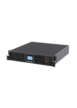 Онлайн ИБП ДКС серии Смолл Рэкмаунт (Small Rackmount), 3000 ВА/2700 Вт, 1/1, 6xIEC C13, 1хIEC C19, EPO, USB, RS-232, Rack 2U, з/у 6А, без АКБ