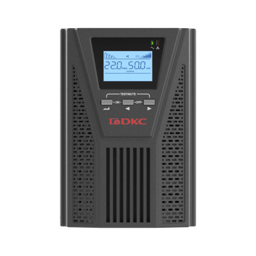 Онлайн ИБП ДКС серии Смолл Тауэр (Small Tower), 1000 ВА/900 Вт, 1/1, 2xSchuko, EPO,USB, RS-232, RJ45, з/у 6А, без АКБ