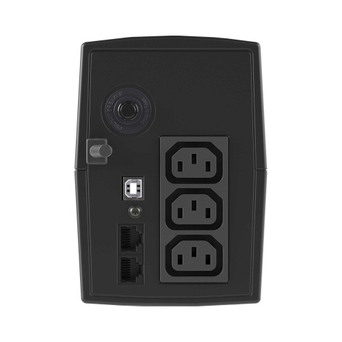 Линейно-интерактивный ИБП ДКС серии Инфо Элсиди (Info LCD), 600 ВА/360 Вт, 1/1, 3xIEC C13, USB + RJ45, LCD, 1x7Aч