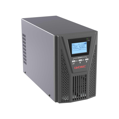 Онлайн ИБП ДКС серии Смолл Тауэр (Small Tower), 1000 ВА/900 Вт, 1/1, 2xSchuko, EPO,USB, RS-232, RJ45, з/у 6А, без АКБ