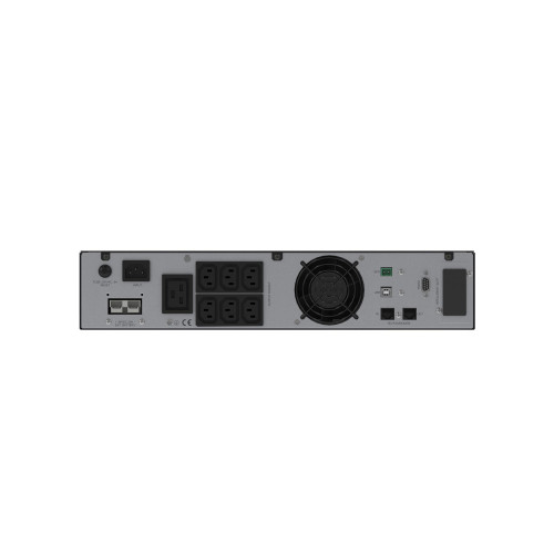 Онлайн ИБП ДКС серии Смолл Рэкмаунт (Small Rackmount), 1000 ВА/900 Вт, 1/1, 6xIEC C13, 1хIEC C19, EPO, USB, RS-232, Rack 2U, з/у 6А, без АКБ