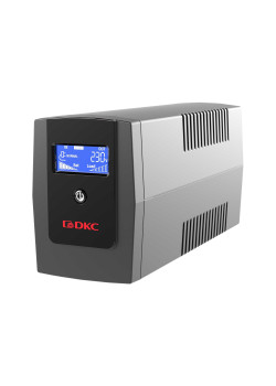 Линейно-интерактивный ИБП ДКС серии Инфо Элсиди (Info LCD), 600 ВА/360 Вт, 1/1, 3xIEC C13, USB + RJ45, LCD, 1x7Aч