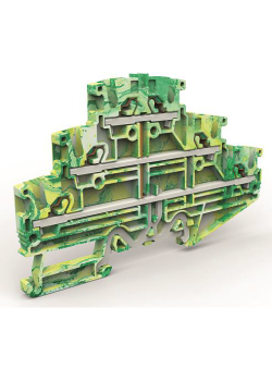 Трехуровневая клемма на 2,5 кв.мм с заземлением (замена на VPR-2.5-3L-PE-YG)